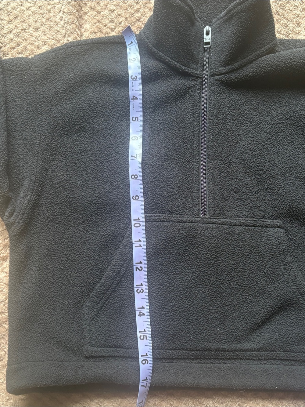 Aritzia Tna Black Polar Fleece Cropped 1/4 Zip Pullover XXS - Picture 8 of 16